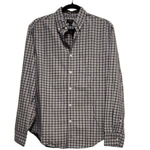 🔥5 for $20🔥J Crew Mens Button Down Shirt Blue Plaid Long Sleeve Casual Top M